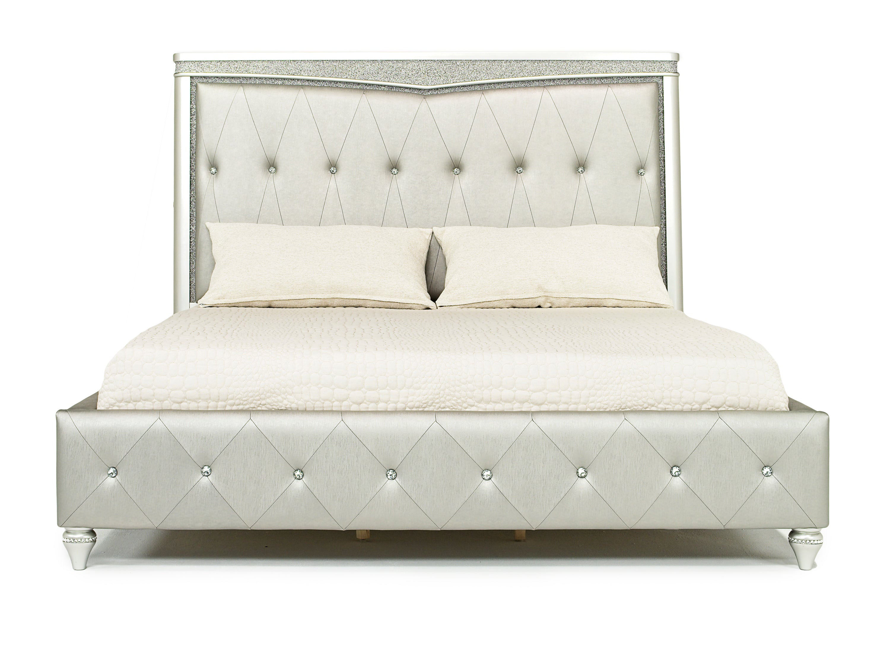 215070915:Glendale Panel Bed, Dresser & Mirror in Platinum, California King, Image 3