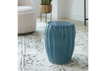044641733:Harbor Blue Outdoor Stool, Styled