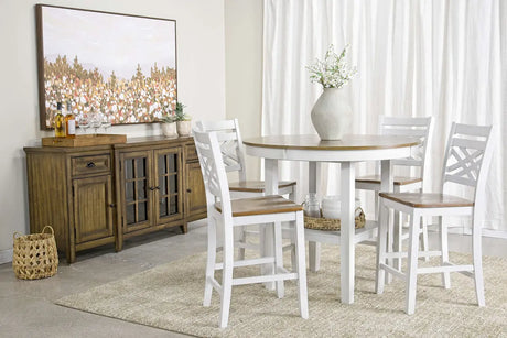 Harlin Round Counter Height Dining Table & 4 Stools