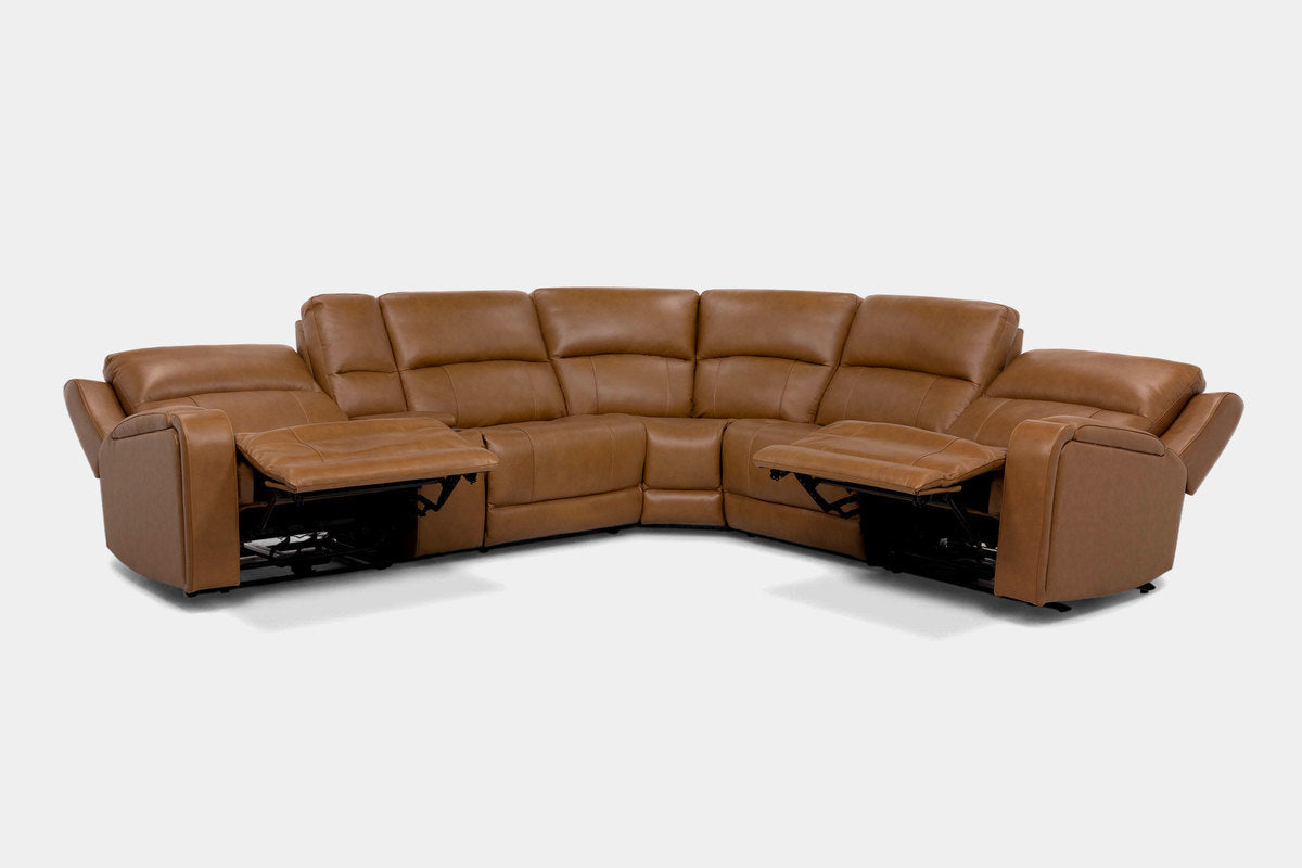 HARRIS010:Harris 6 Piece 2 Power Sectional,  ReclinedAngled
