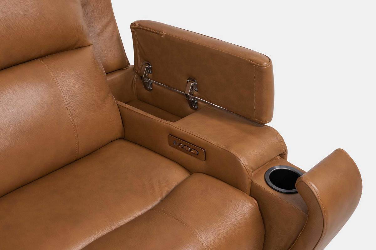 HARRIS011:Harris 6 Piece 2 Power Sectional With 2 Power Armless Recliner, 