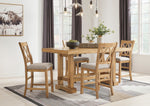 HAVONPL15:Havonplane Counter Height Dining Table & 4 Stools & Bench, 