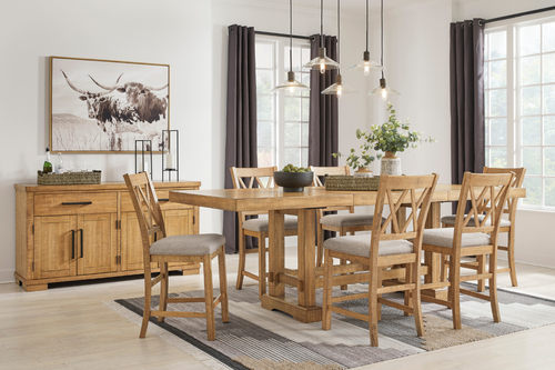HAVONPL05:Havonplane Counter Height Dining Table & 6 Stools, Styled