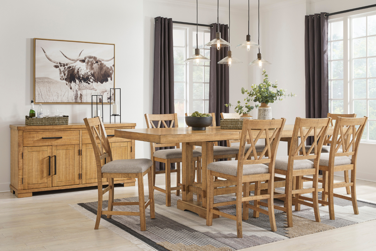 HAVONPL10:Havonplane Counter Height Dining Table & 8 Stools, Styled