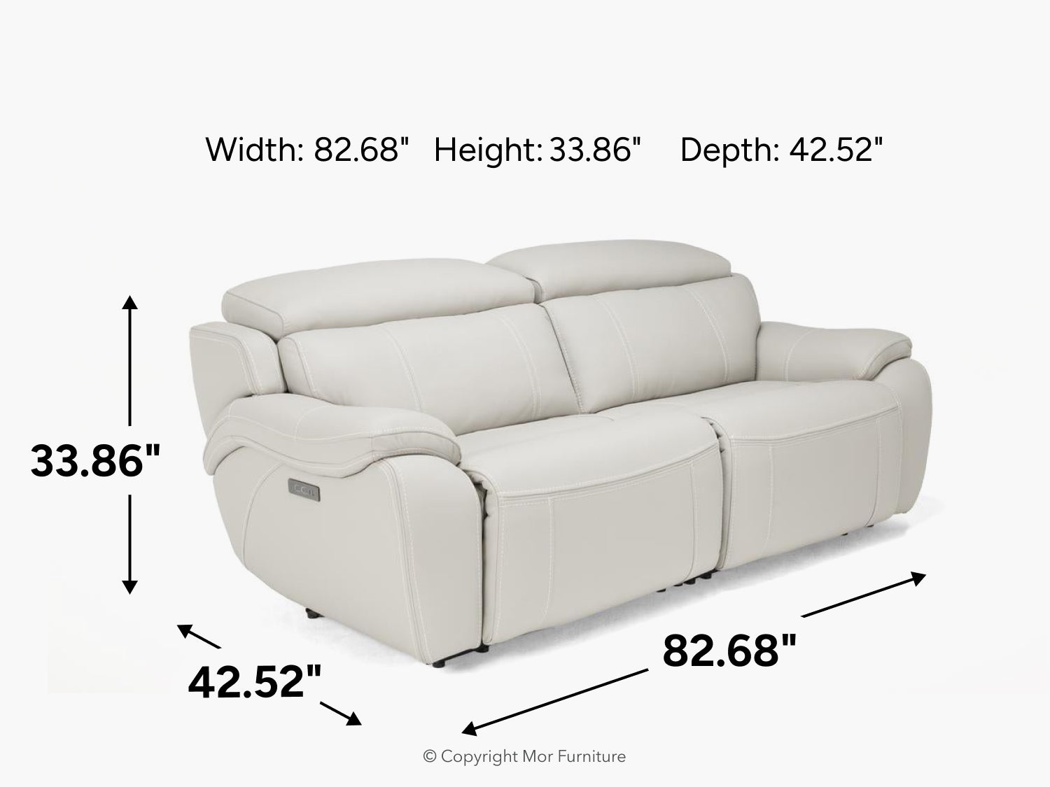 Imperial 2 Power Loveseat | Sectionals | Living Room| Leather