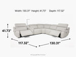 IMPERIA00:Imperial 6 Piece 2 Power Sectional, 