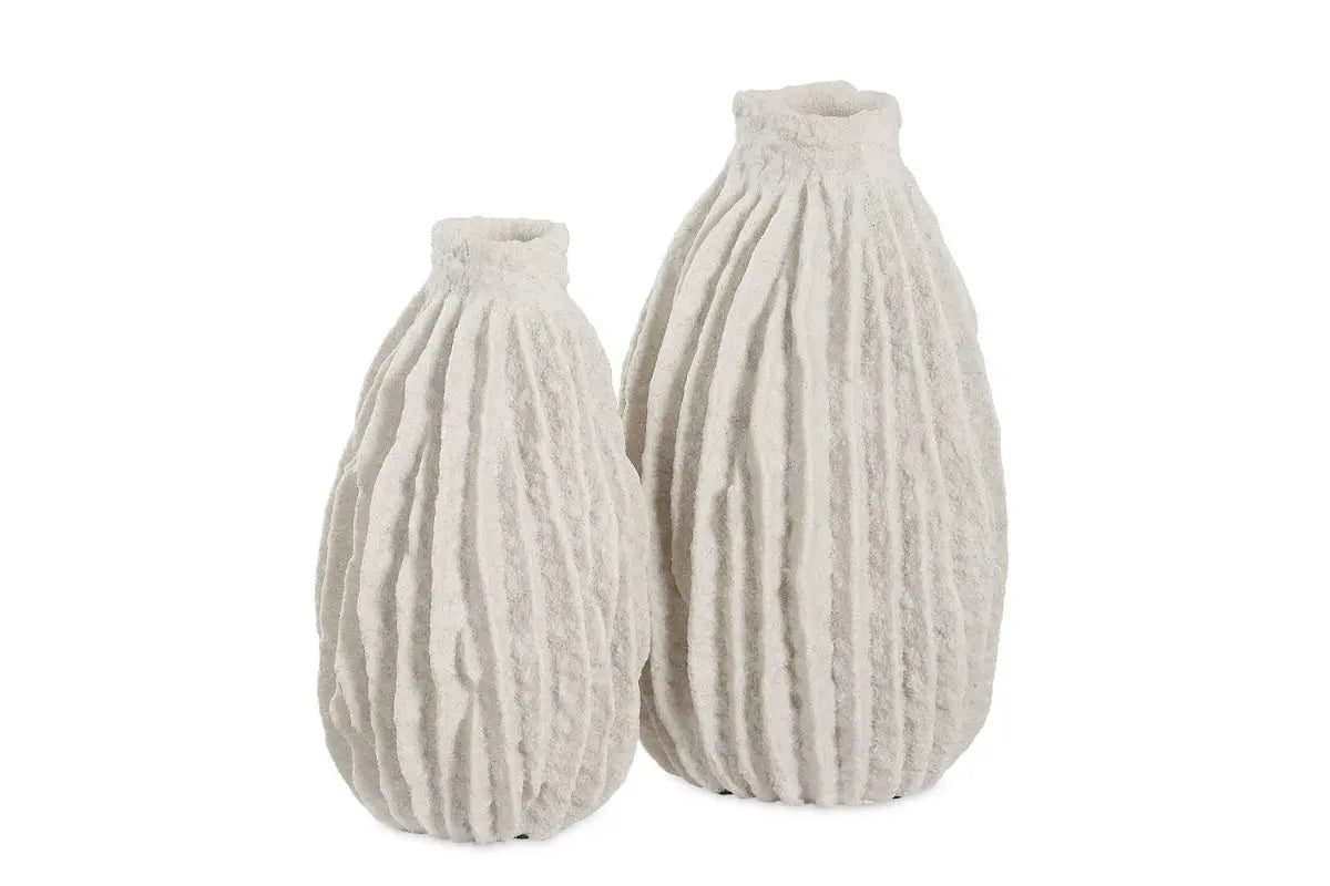 Ivory Ridge Vase In White, Set Of 2 | Decor | Accents – Mor Furniture