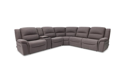 JAXON0001:Jaxon 6 Piece 2 Power Sectional With 2 Power Armless Recliner, Angled
