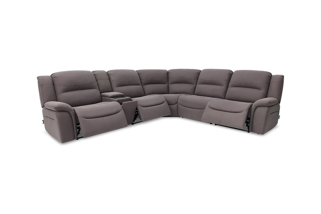 JAXON0001:Jaxon 6 Piece 2 Power Sectional With 2 Power Armless Recliner, Open