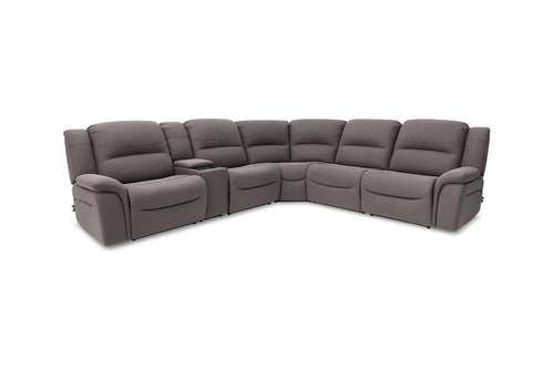 JAXON0001:Jaxon 6 Piece 2 Power Sectional With 2 Power Armless Recliner, Angled