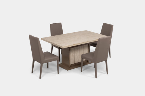 JOECOST02:Jo Dining Table & 4 Chairs, Angled