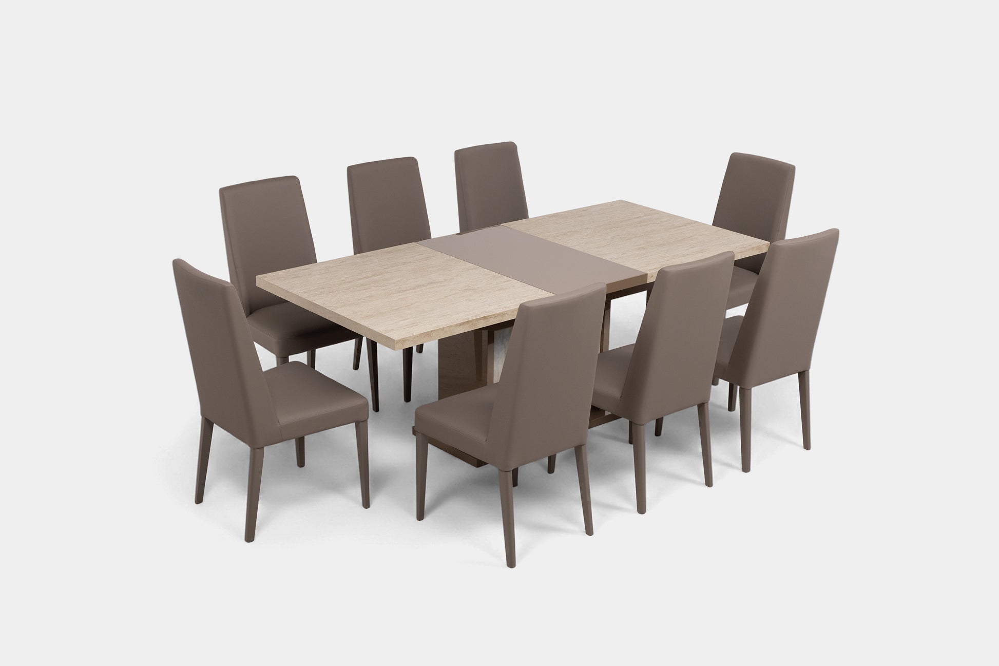 JOECOST04:Jo Dining Table & 8 Chairs, Angled