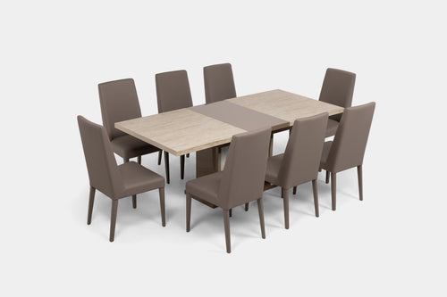 JOECOST04:Jo Dining Table & 8 Chairs, Angled