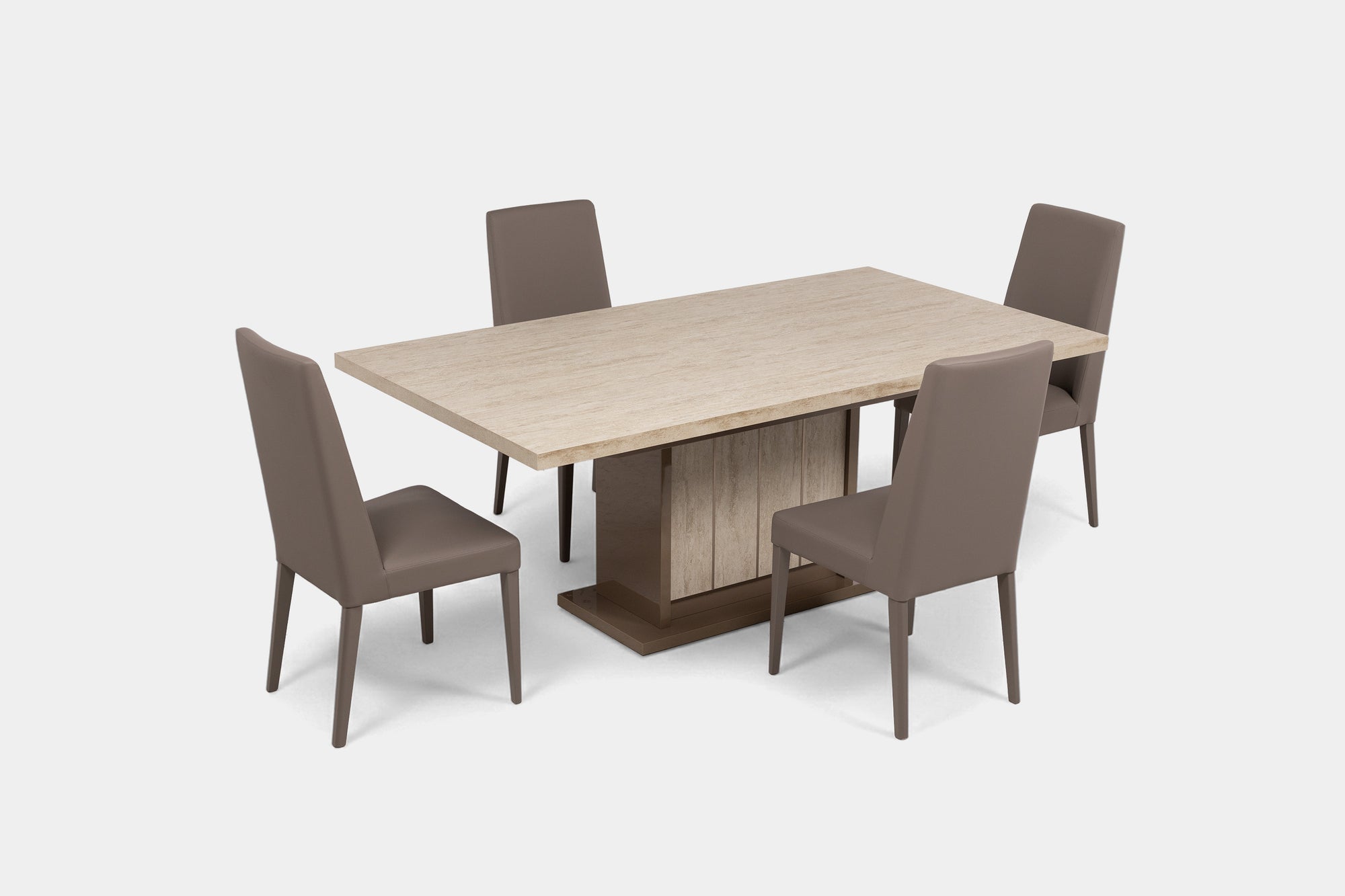 JOECOST05:Jo Dining Table & 4 Chairs, Angled