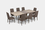 JOECOST07:Jo Dining Table & 8 Chairs, Angled