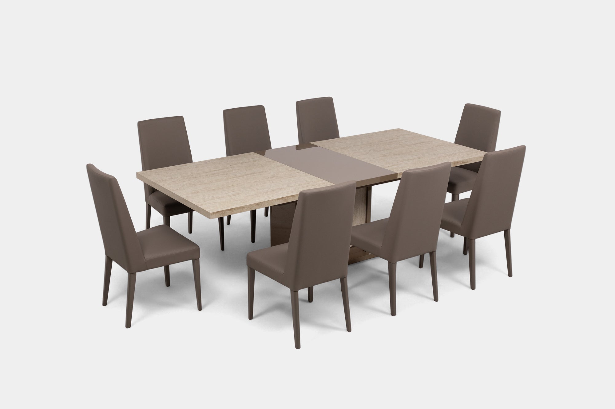 JOECOST07:Jo Dining Table & 8 Chairs, Angled
