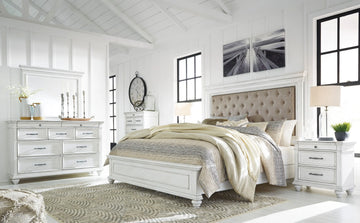 KANWYN033:Kanwyn Upholstered Panel Bed &, Styled