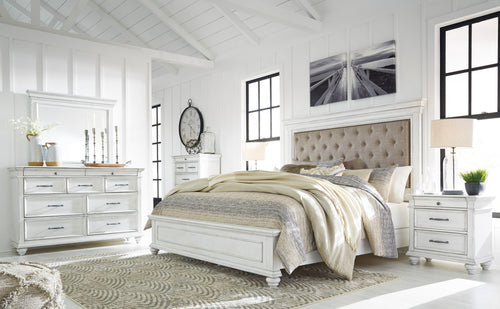 KANWYN036:Kanwyn Upholstered Panel Bed &, Styled