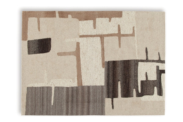 Ashley Kencher Rug In Beige/Brown, 5x7 | Rugs | Accents – Mor