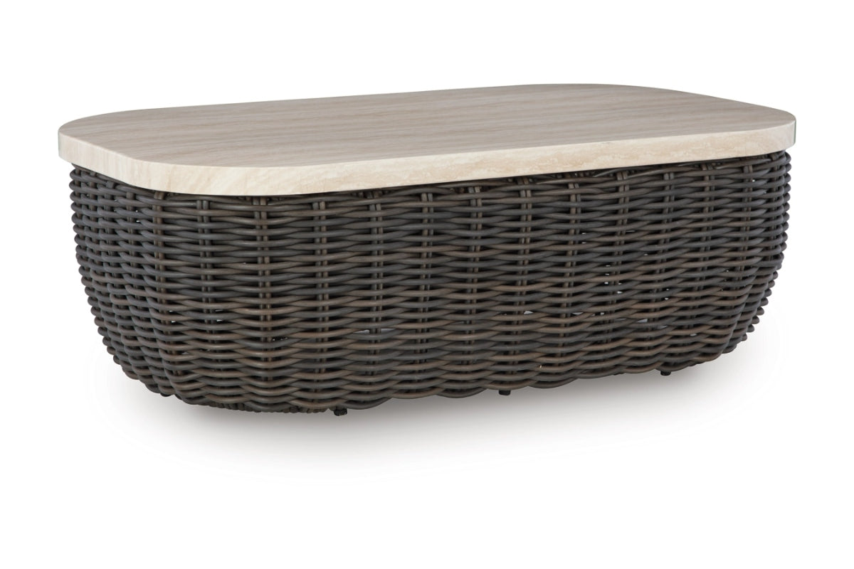 597988590:Kimora Outdoor Coffee Table, AngledAngle