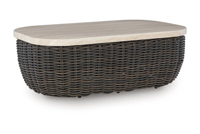 597988590:Kimora Outdoor Coffee Table, AngledAngle