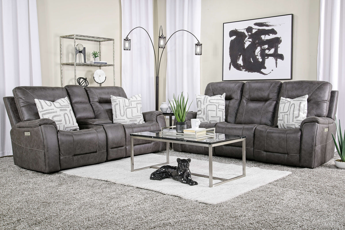 KINGSTONB:Kingston 3 Power Sofa & Consol, Styled