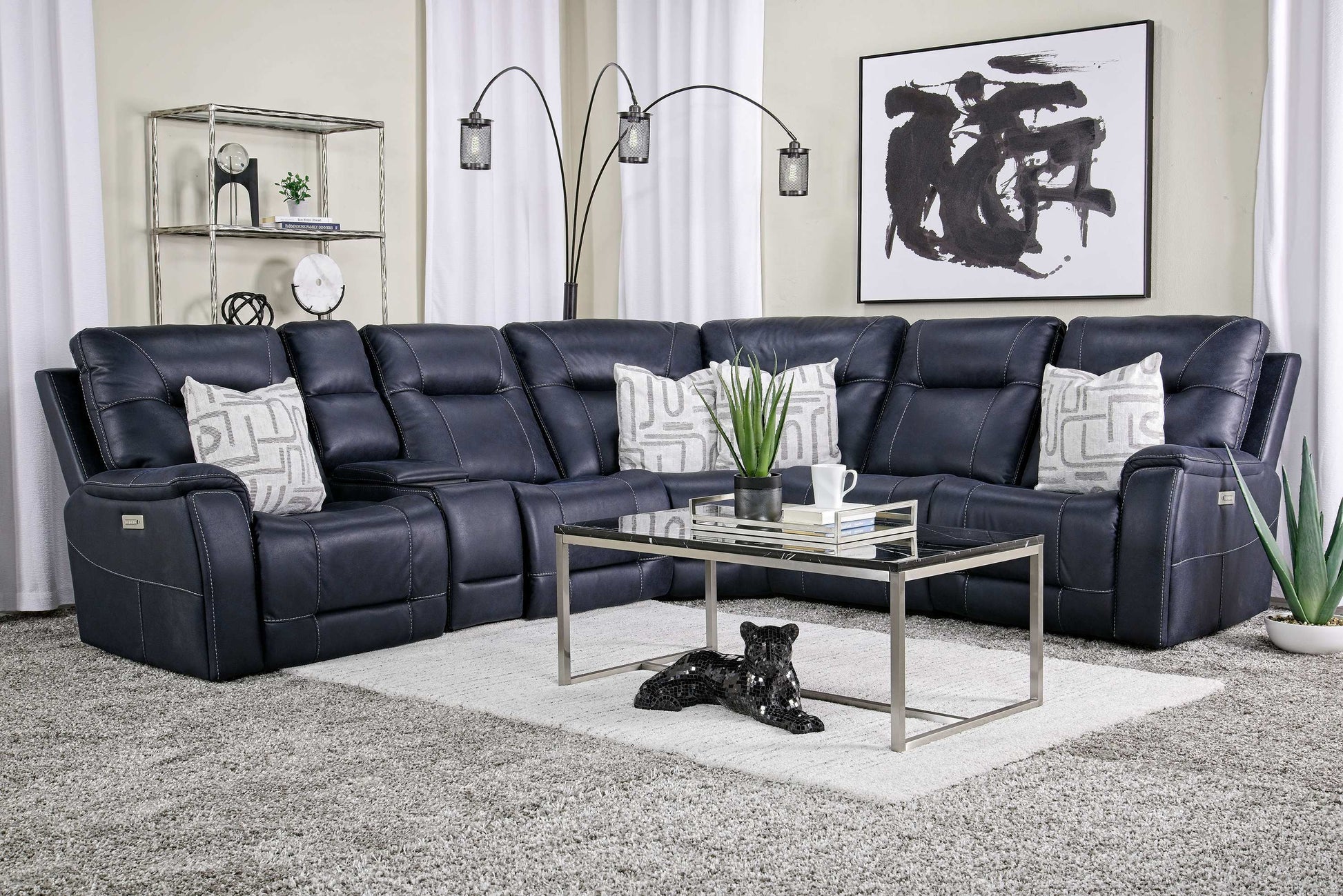 KINGSTO00:Kingston 6 Piece 3 Power Secti, Styled