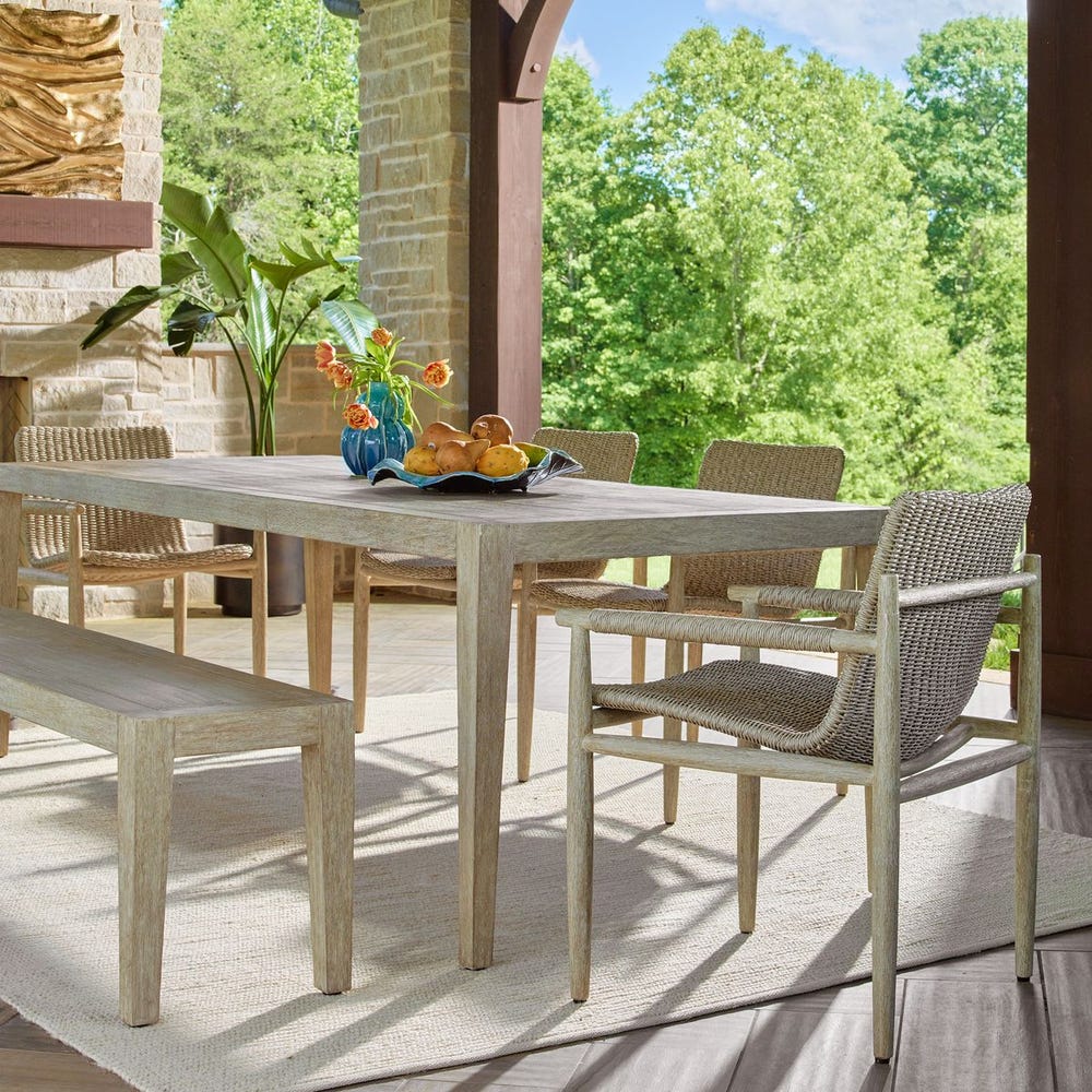 608442795:Kirkham Outdoor Dining Table, Styled