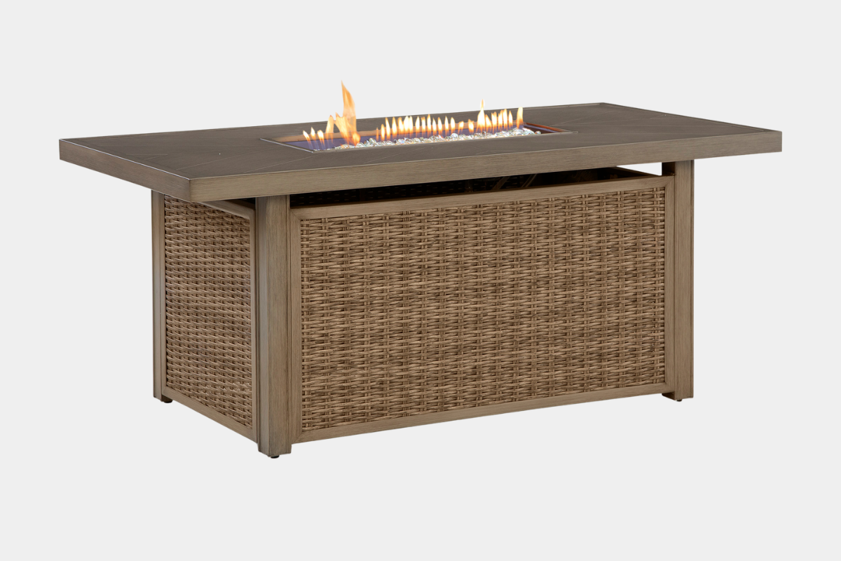 LAGUNAH30:Laguna Heights Outdoor Firepit Dining Table & 4 Chairs, 