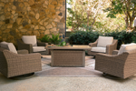 LAGUNAH30:Laguna Heights Outdoor Firepit Dining Table & 4 Chairs, Styled