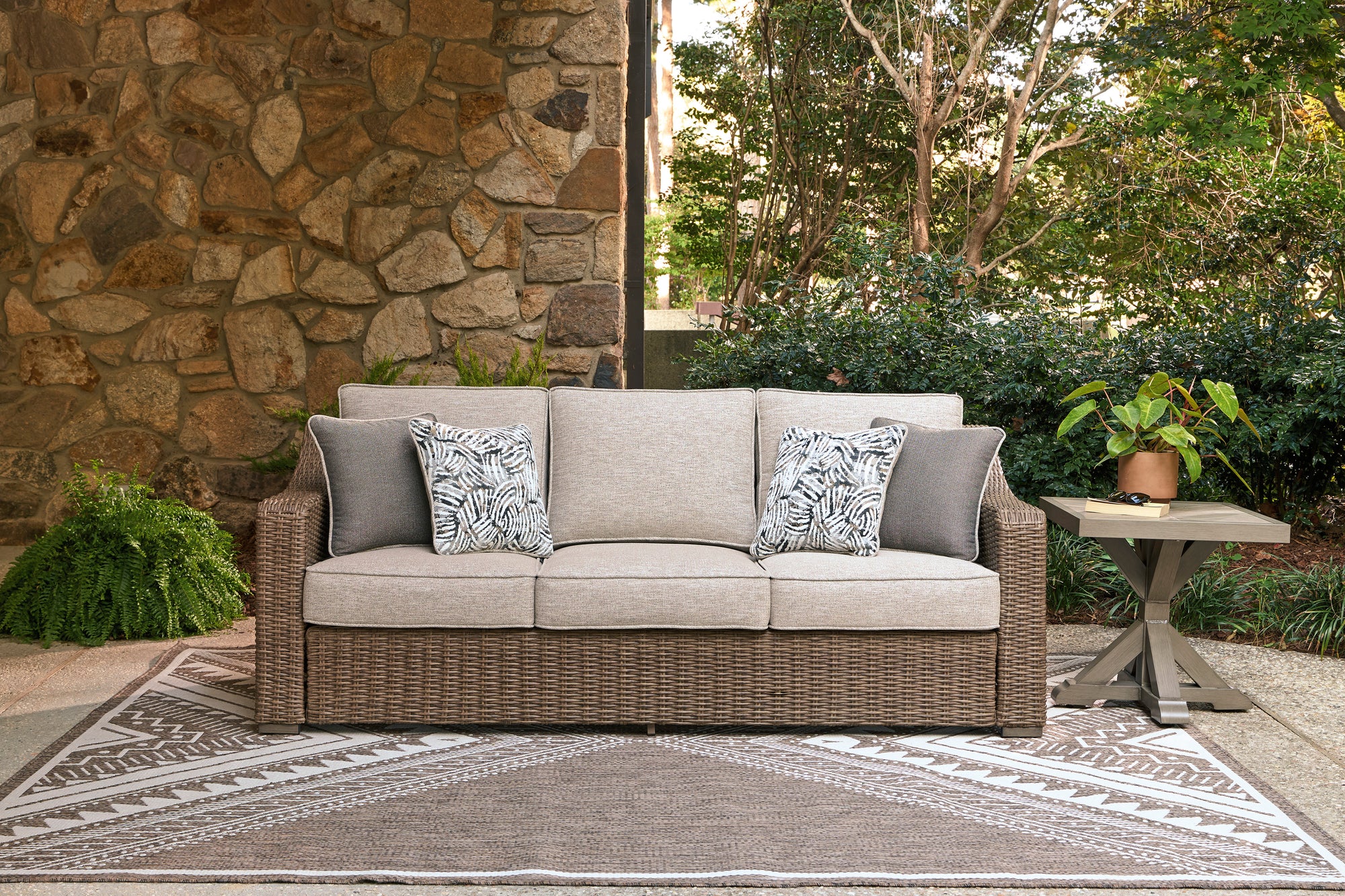 465149643:Laguna Heights Outdoor Sofa, Styled