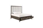 LANDON002:Landon Upholstered Panel Bed, AngledAngle