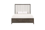 LANDON002:Landon Upholstered Panel Bed, Front