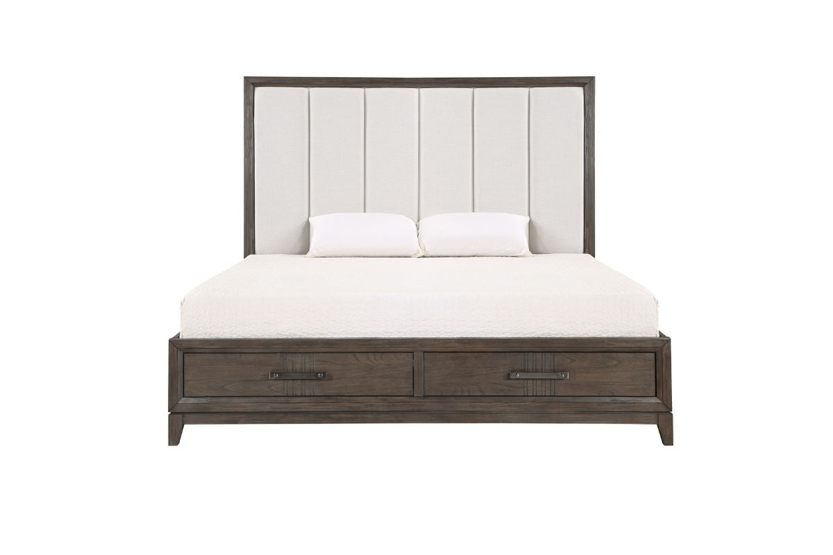 LANDON004:Landon Upholstered Panel Bed, Front