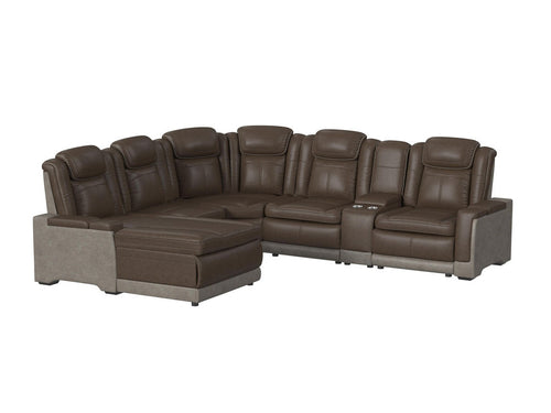 LANTAN006:Lantana 6 Piece 2 Power Chaise Sectional With 2 Power Armless Recliner, Angled