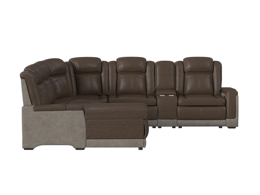 LANTAN004:Lantana 6 Piece 2 Power Chaise Sectional, Front
