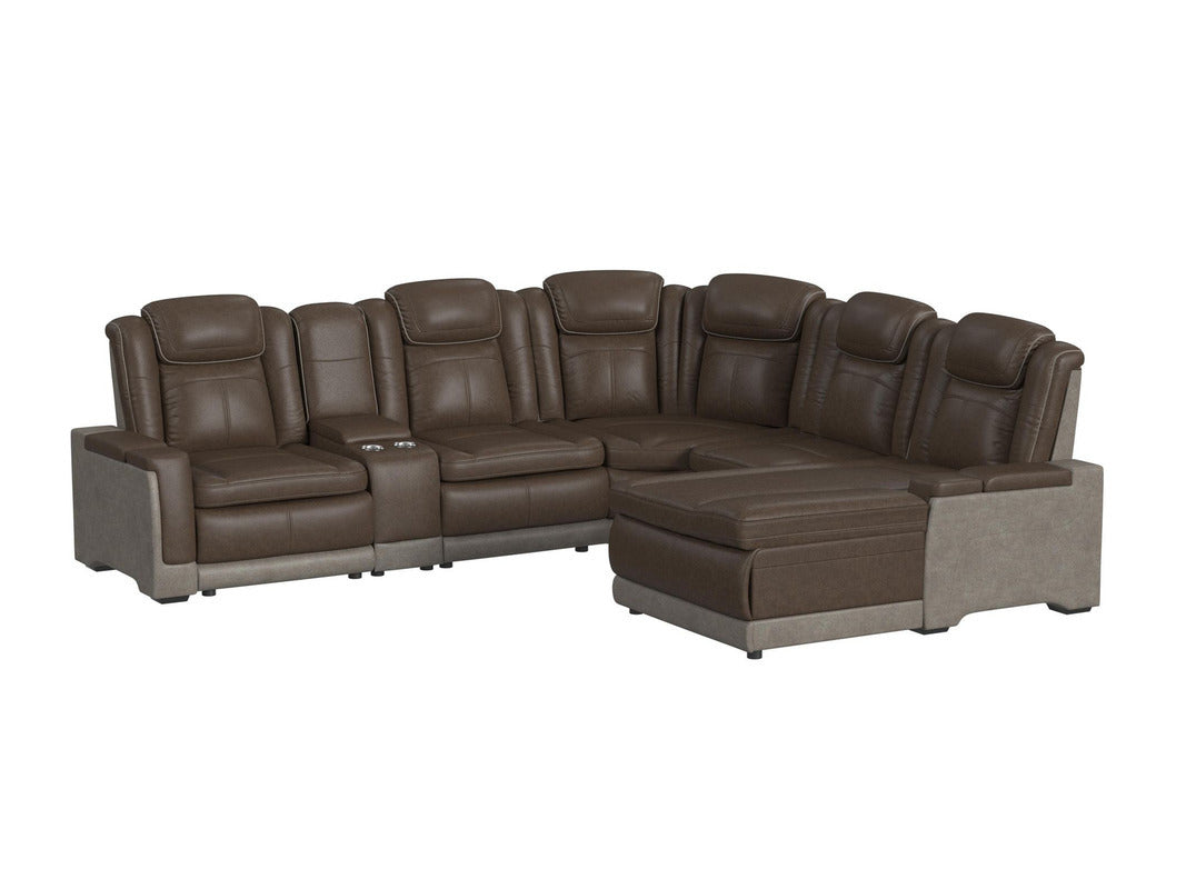 LANTAN007:Lantana 6 Piece 2 Power Chaise Sectional With 2 Power Armless Recliner, Angled