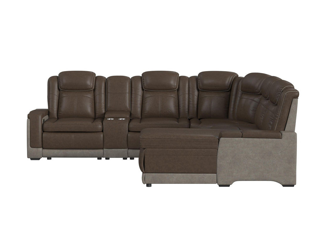 LANTAN007:Lantana 6 Piece 2 Power Chaise Sectional With 2 Power Armless Recliner, Front