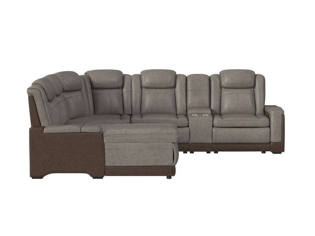 LANTAN016:Lantana 6 Piece 2 Power Chaise Sectional With 2 Power Armless Recliner, Front