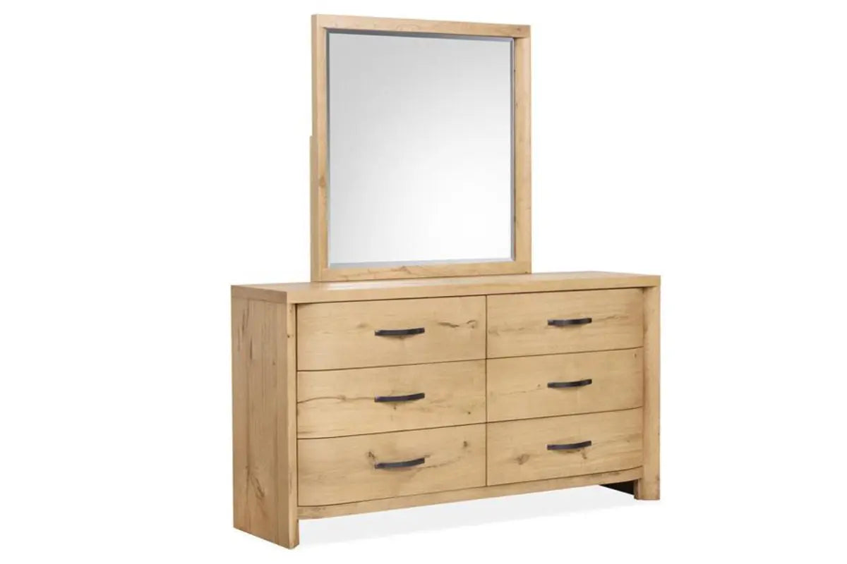 LARAMIE06:Laramie Panel Bed & Dresser & , AngledAngle