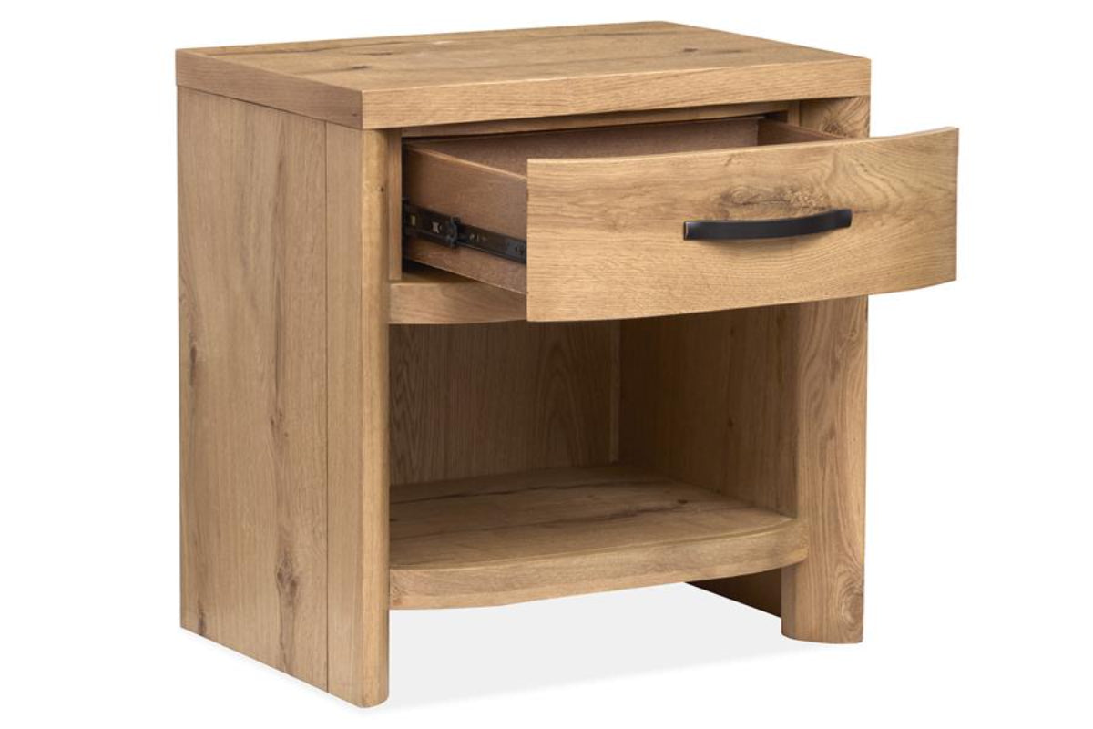 LARAMIE3A:Laramie Panel Bed & Dresser & , Open