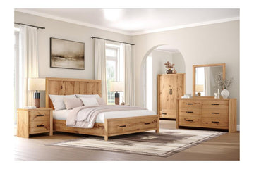 LARAMIE18:Laramie Panel Bed With Storage, Styled