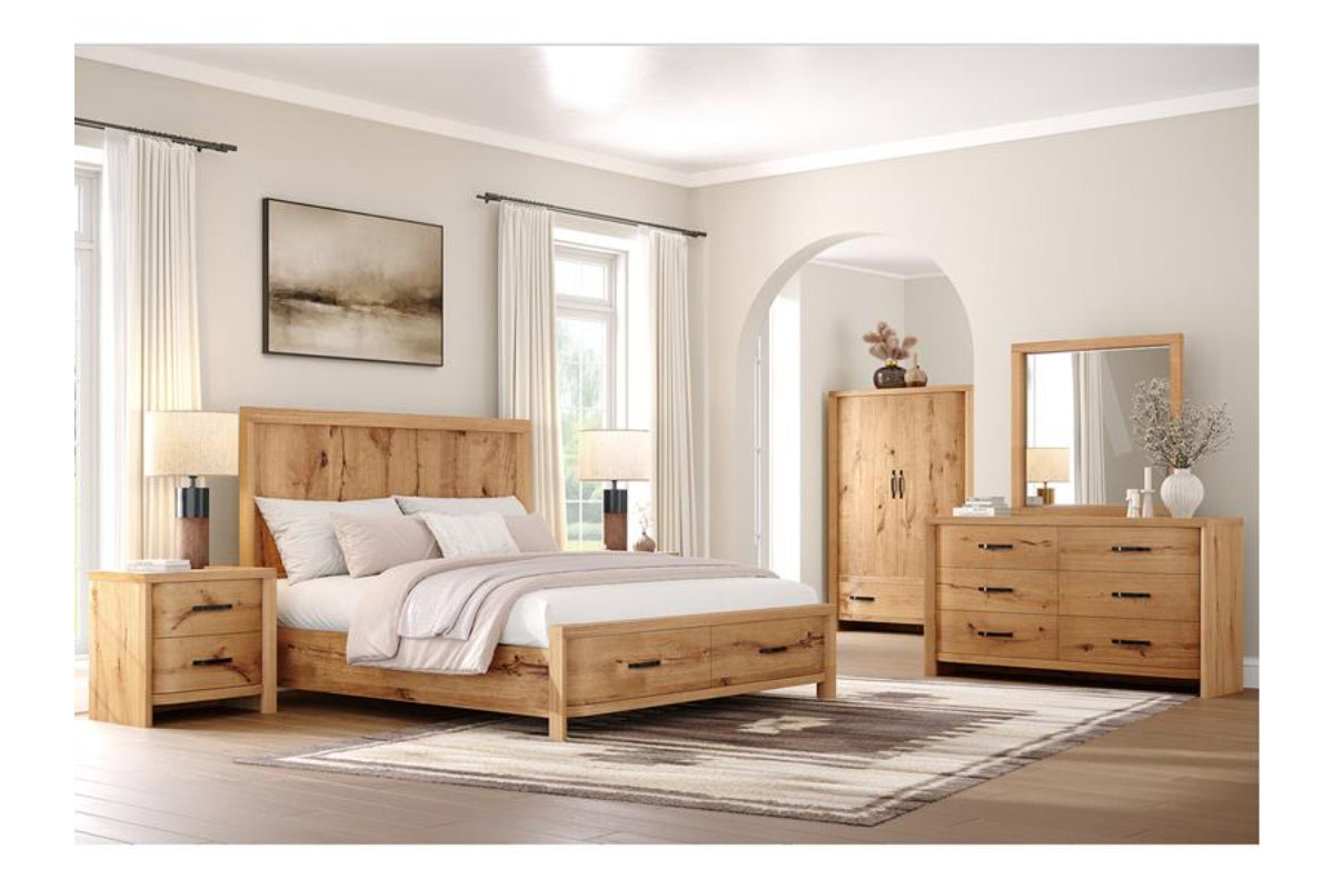 LARAMIE22:Laramie Panel Bed With Storage, Styled