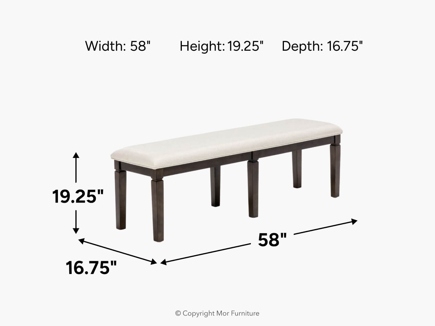 285261769:Lincoln Dining Bench, 