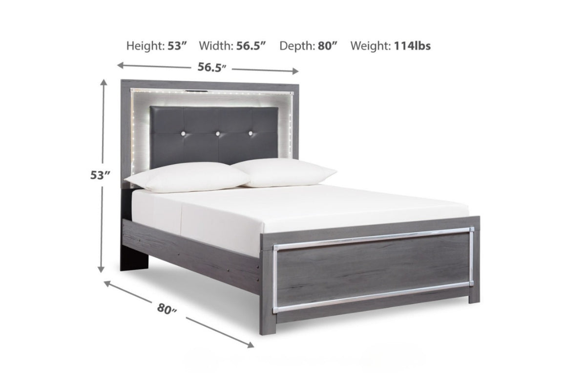 LODANNA12:Lodanna Panel Bed & Dresser & , 