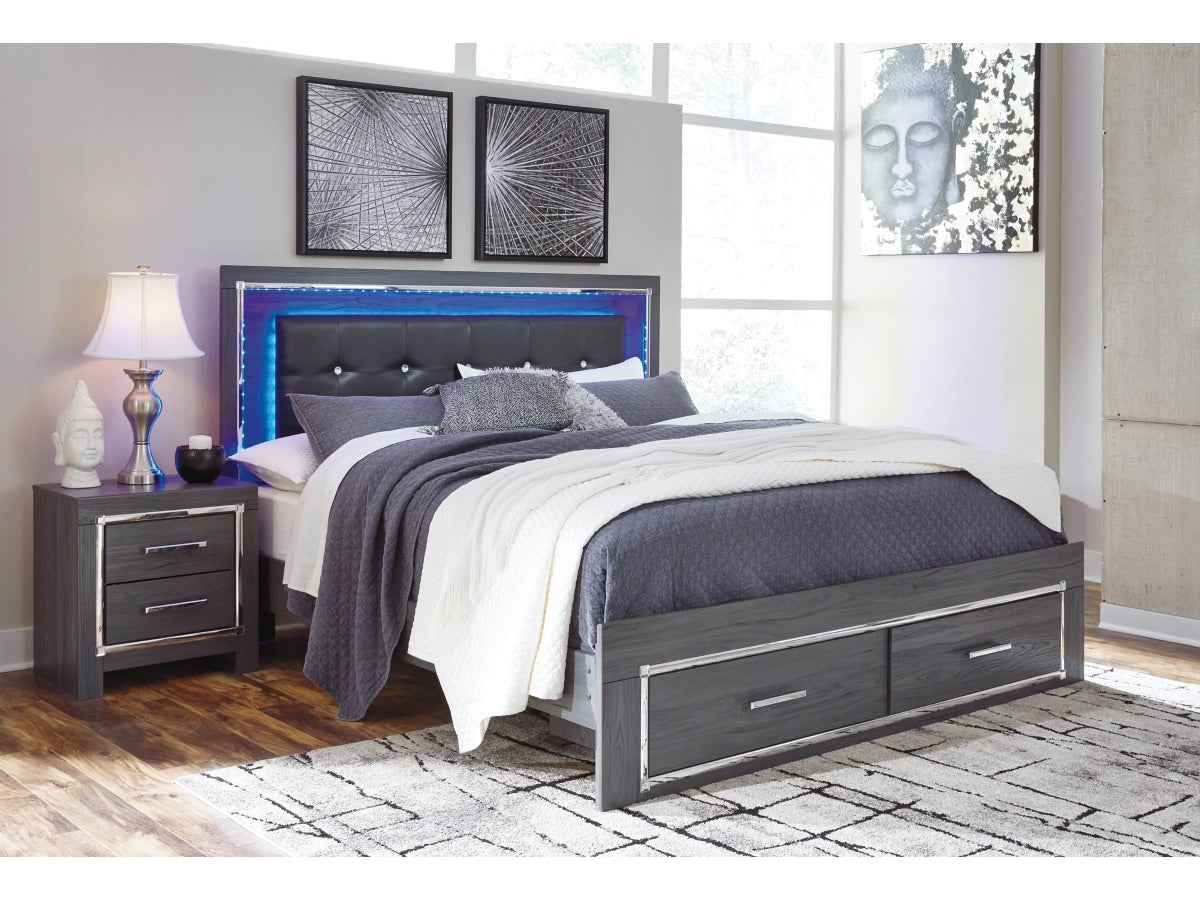LODANNA25:Lodanna Panel Bed With Storage, 