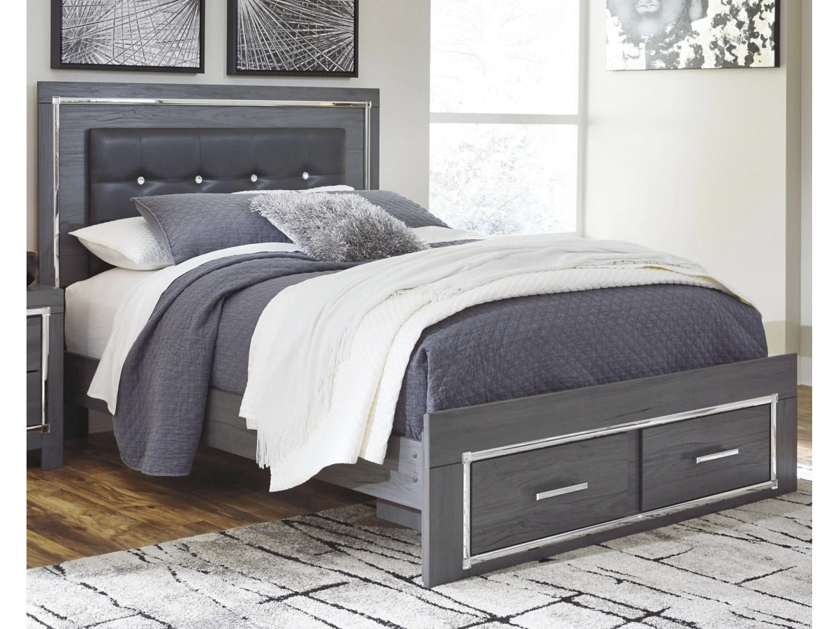 LODANNA27:Lodanna Panel Bed With Storage, 