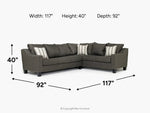 LUCYCHRC1:Lucy Queen Sleeper Tux Sectional With Mattress, 