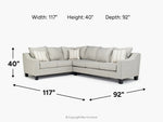 LUCYCHRC4:Lucy Queen Sleeper Tux Sectional With Mattress, 