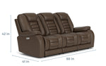 MALIBUSL1:Malibu 3 Power Sofa & Console , 